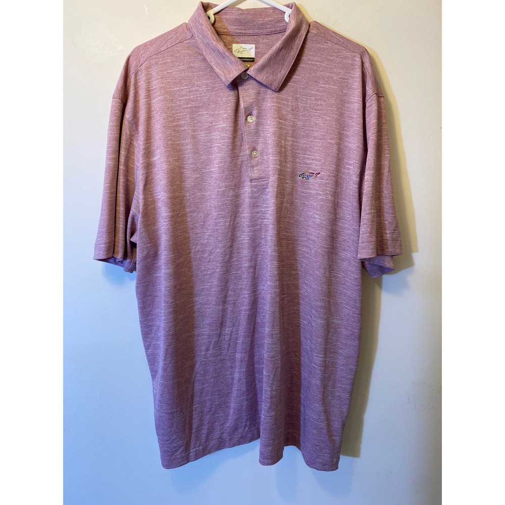 Greg Norman PlayDry Heathered Pink Polo Golf Resort Athleisure XL - Picture 2 of 11